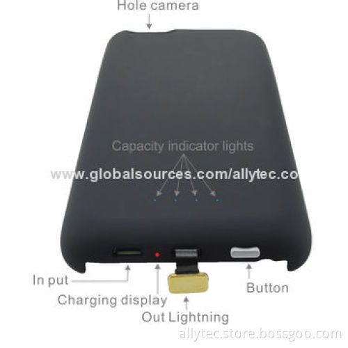 2800mAh Power case for iPhone 6, with 5 blue LEDs display capacity